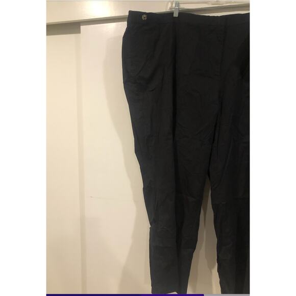 NWT NEW Black Cotton Trousers Liz Claiborne Liz + Me‎ Plus Size 34W 5X - Picture 7 of 9